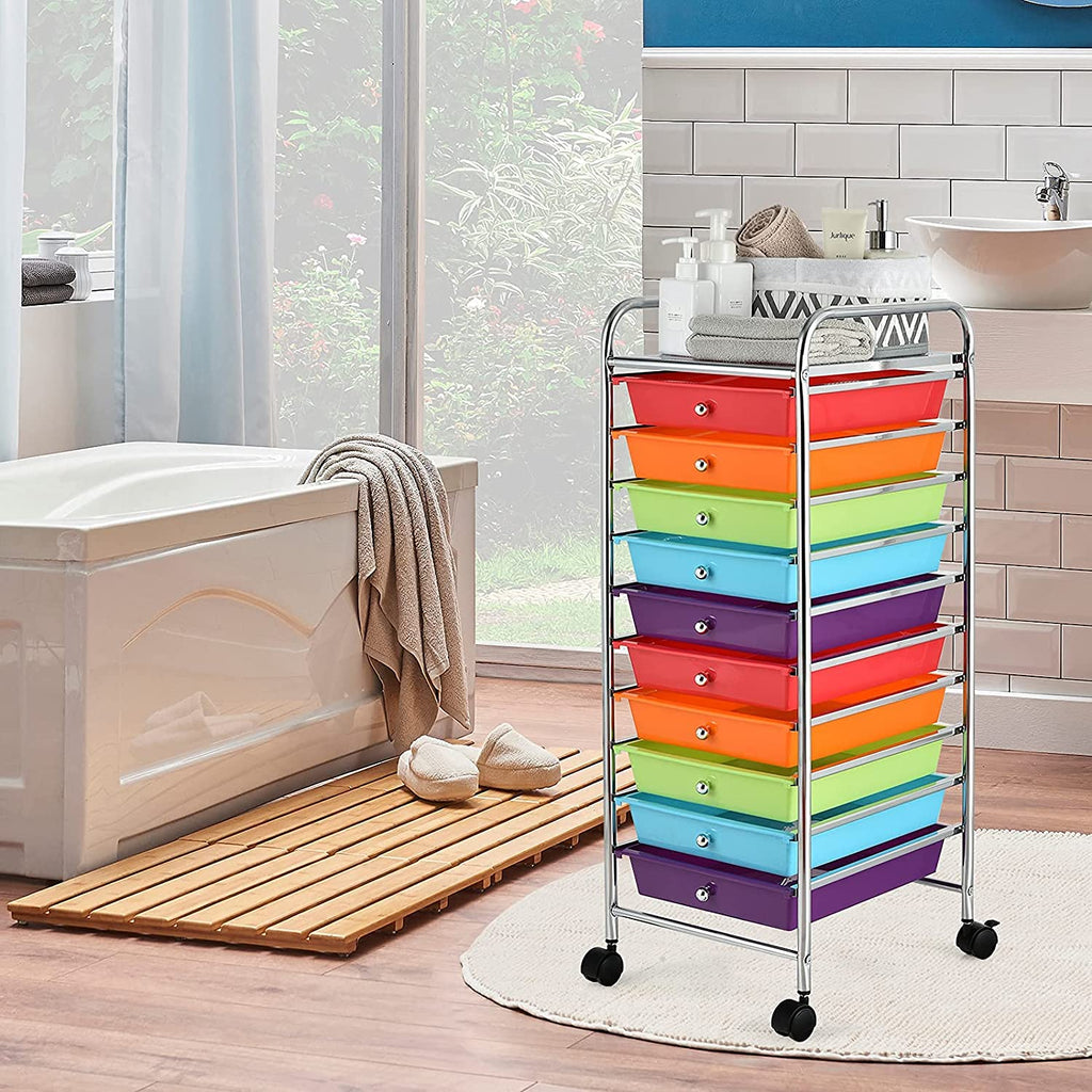 10 Drawer Rolling Storage Organizer Cart S636