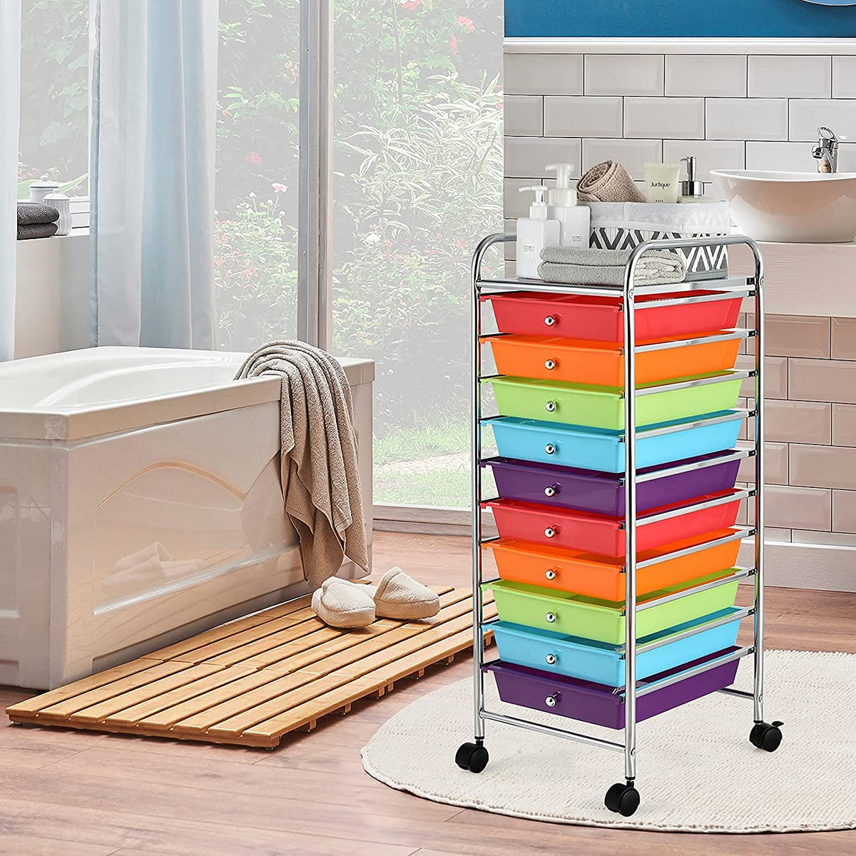 10 Drawer Rolling Storage Organizer Cart S636
