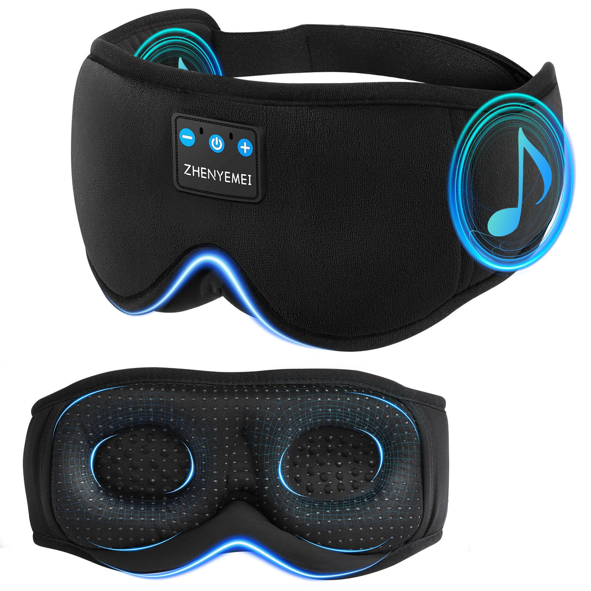 Black Bluetooth Sleep Mask with Headphones H9657