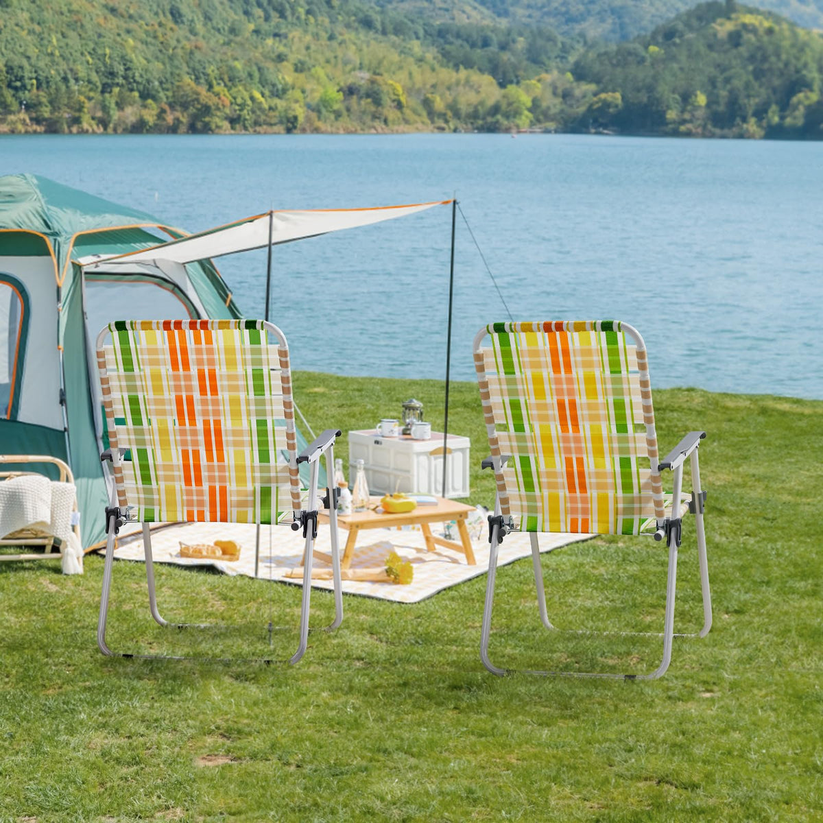 Oversized Webbed Folding Lawn Chairs 2 Pack W32295