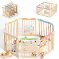 Foldable Wooden Baby Playpen, 45 x 45 x 24 inches L92306