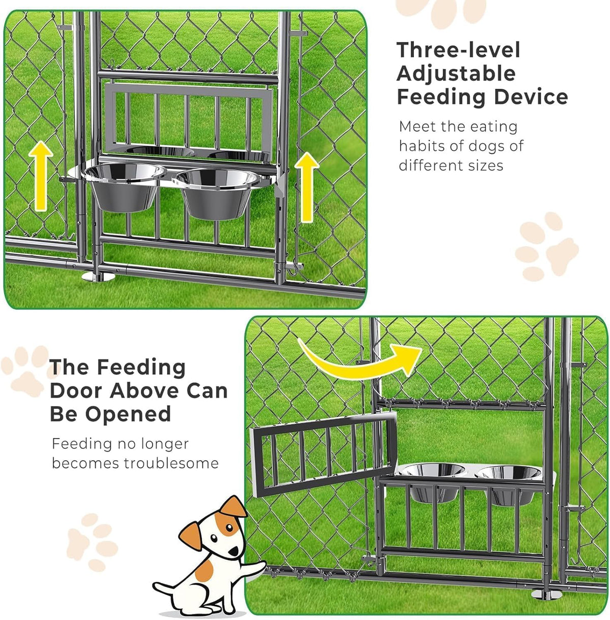 10x15FT Galvanized Outdoor Dog Kennel F7186