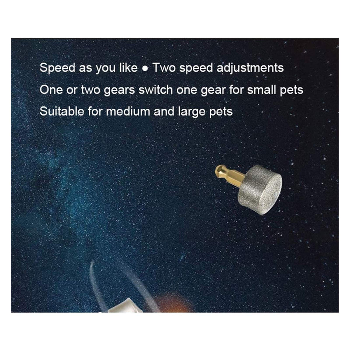 Dog Nail Grinder 2-Speed Electric Rechargeable Pet Claw Trimmer Z3562
