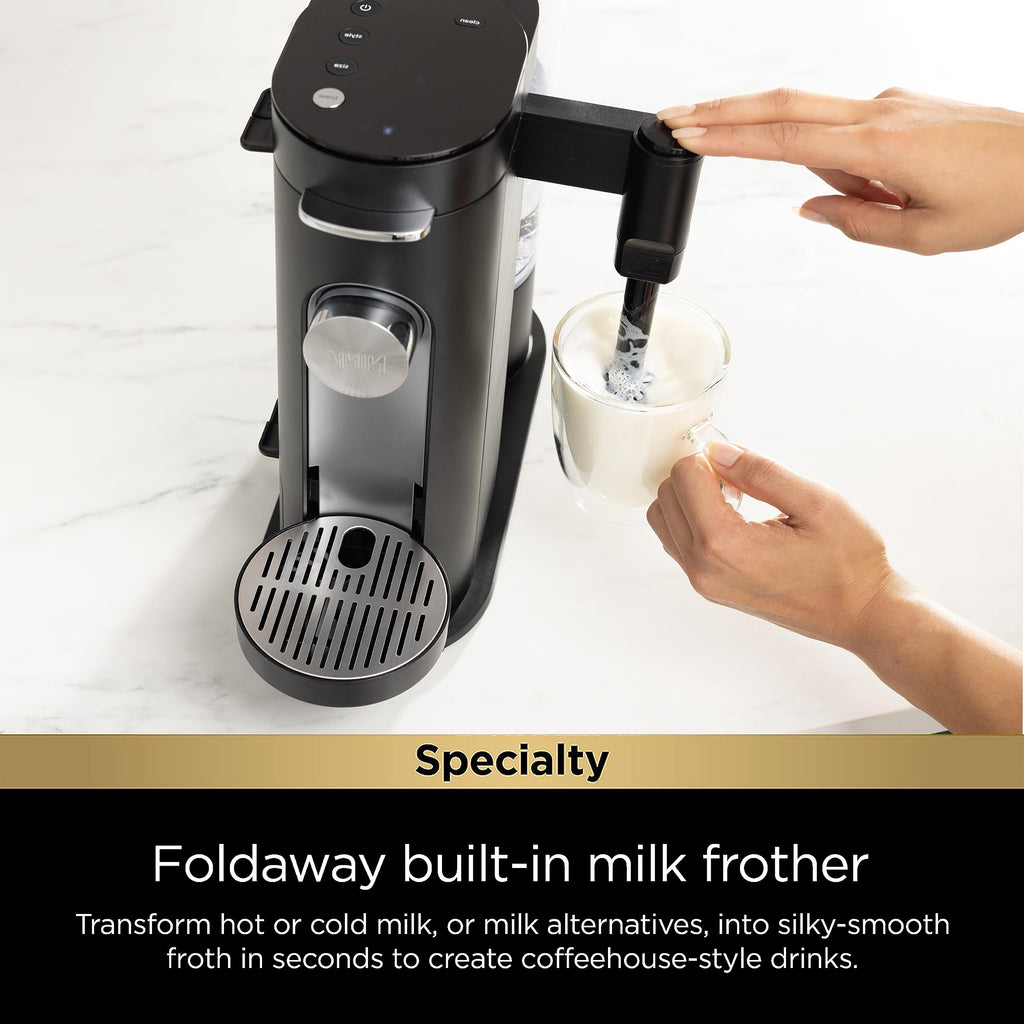 Single-Serve Coffee Maker with Milk Frother, Black B6427