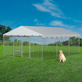 10x15FT Galvanized Outdoor Dog Kennel F7186