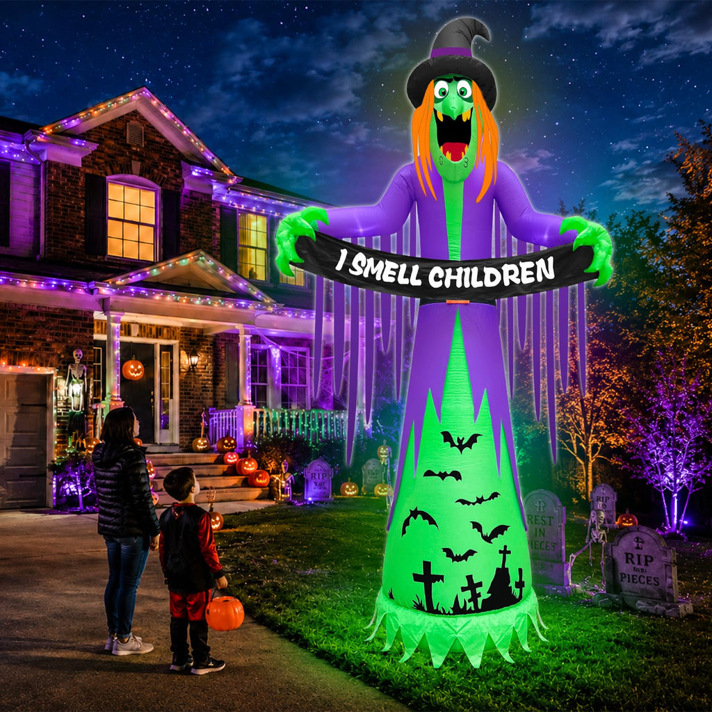 12FT Halloween Inflatables Witch Decorations F950