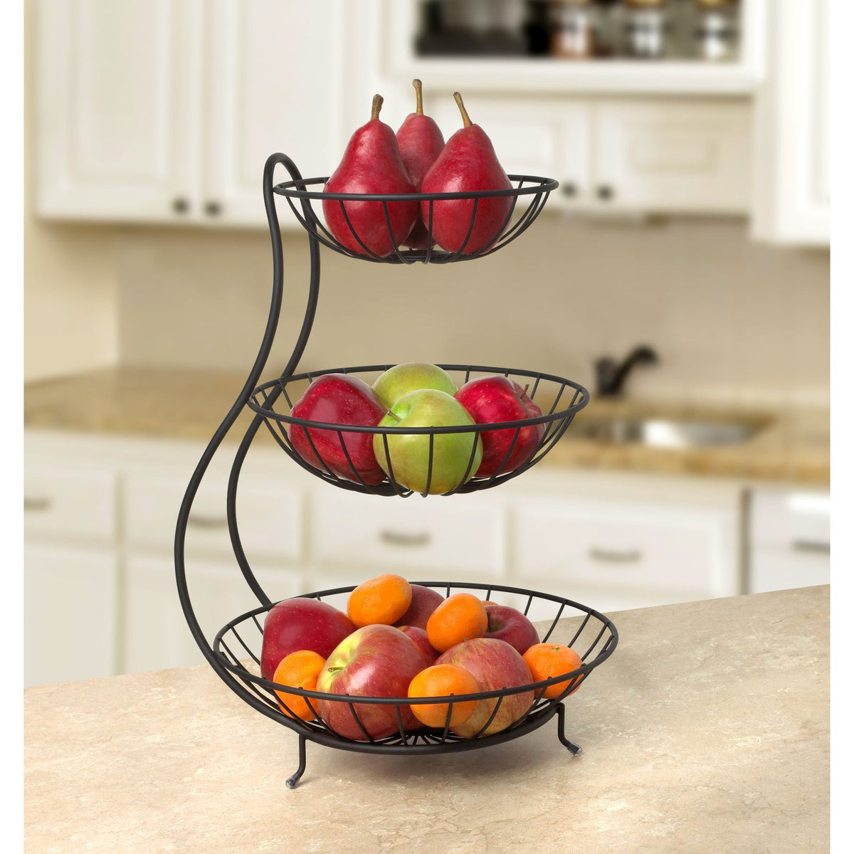 3 Tier Steel Fruit Basket Kitchen Organizer I445