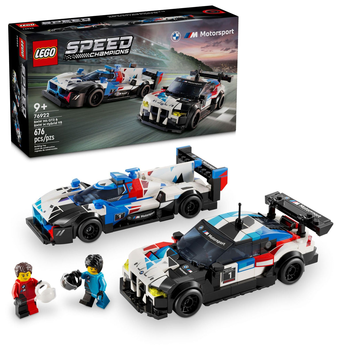 Buildable Race Car Toy Set with 2 Models and 2 Minifigures I1164