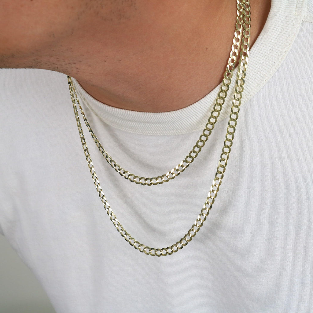 10K Yellow Gold Cuban Curb Link Chain Necklace T575377