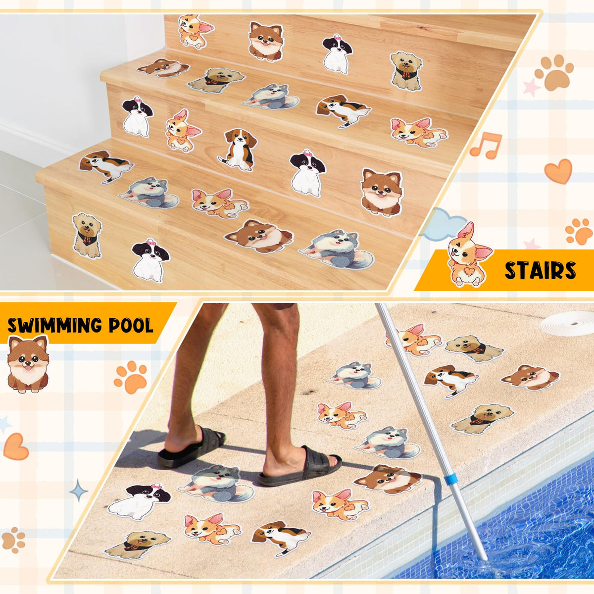 24 Pcs Dog Bathtub Non Slip Stickers Q250