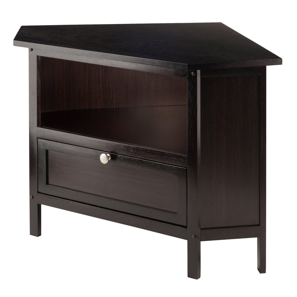 Compact Espresso Corner TV Stand Q5542