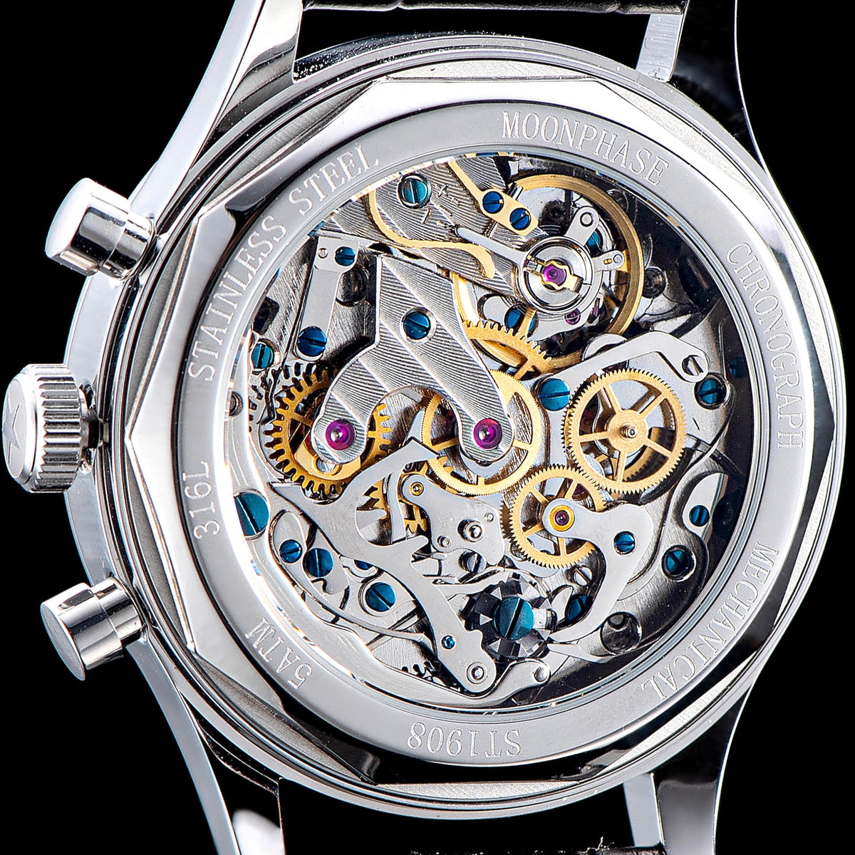 40mm Mechanical Chronograph Mens Wrist Watch D8952