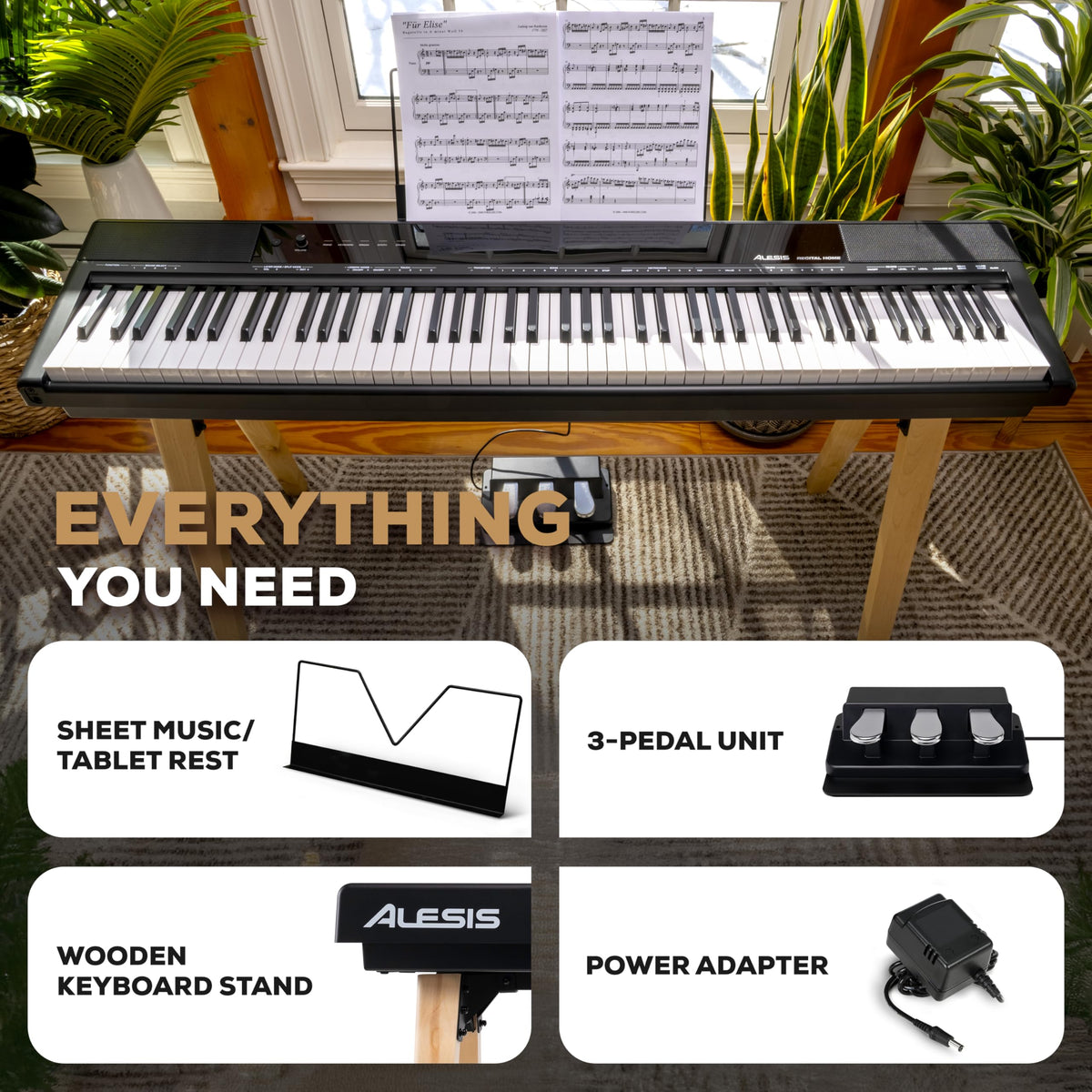 88-Key Black Digital Piano F6908