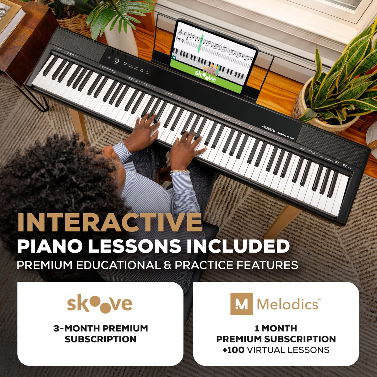 88-Key Black Digital Piano F6908
