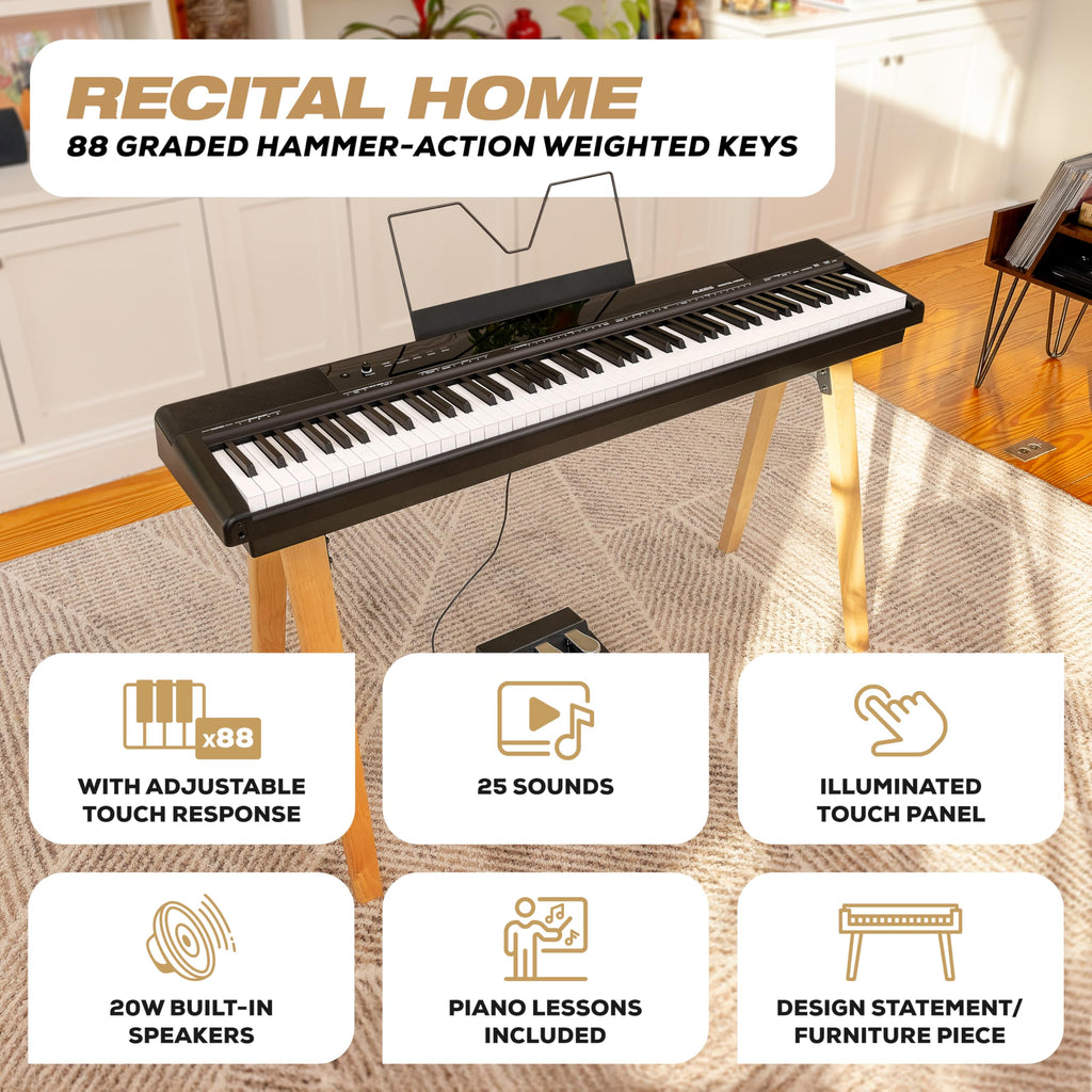 88-Key Black Digital Piano F6908