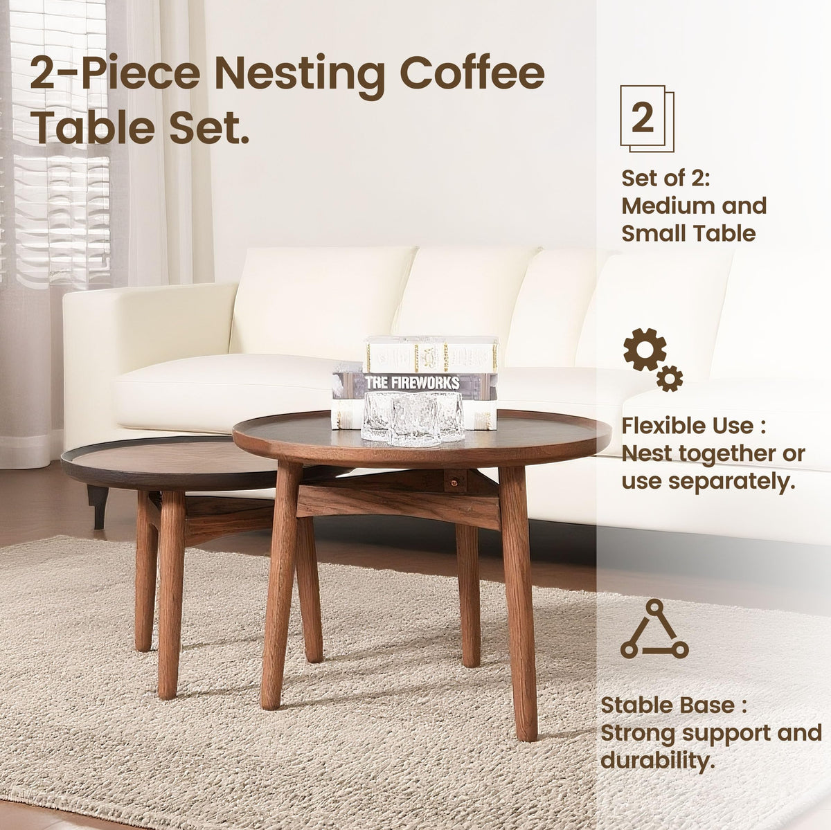 24 Round Solid Oak Coffee Table B54264